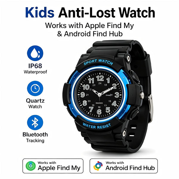 Kids Anti-Lost Quartz Watch | Works with Apple Find My & Android Find Hub
