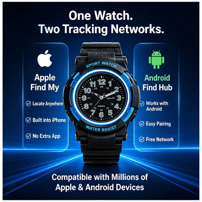 Kids Anti-Lost Quartz Watch | Works with Apple Find My & Android Find Hub