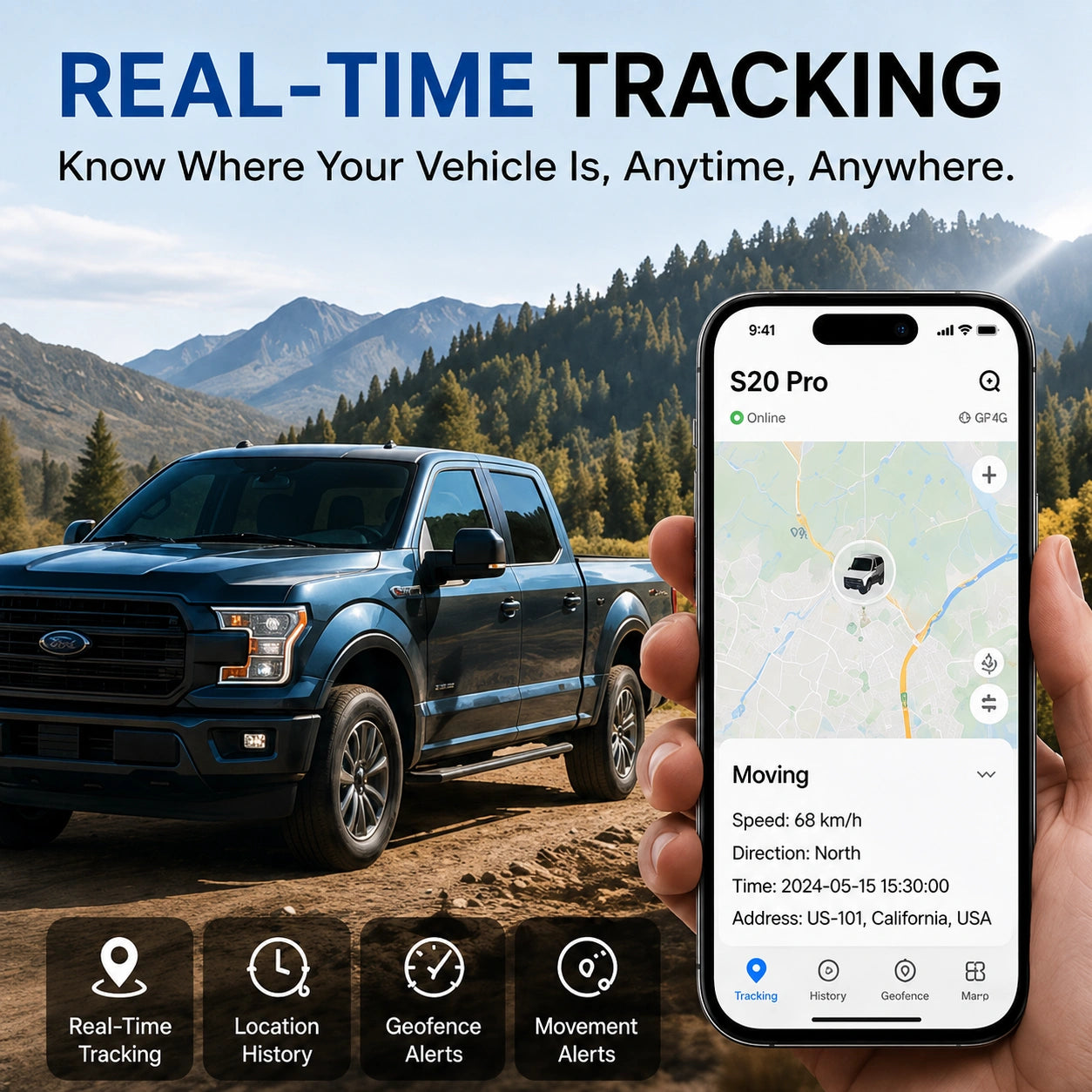 S20 Pro - Aggiorna il localizzatore GPS 4G in tutto il mondo, 30 giorni + monitoraggio in tempo reale