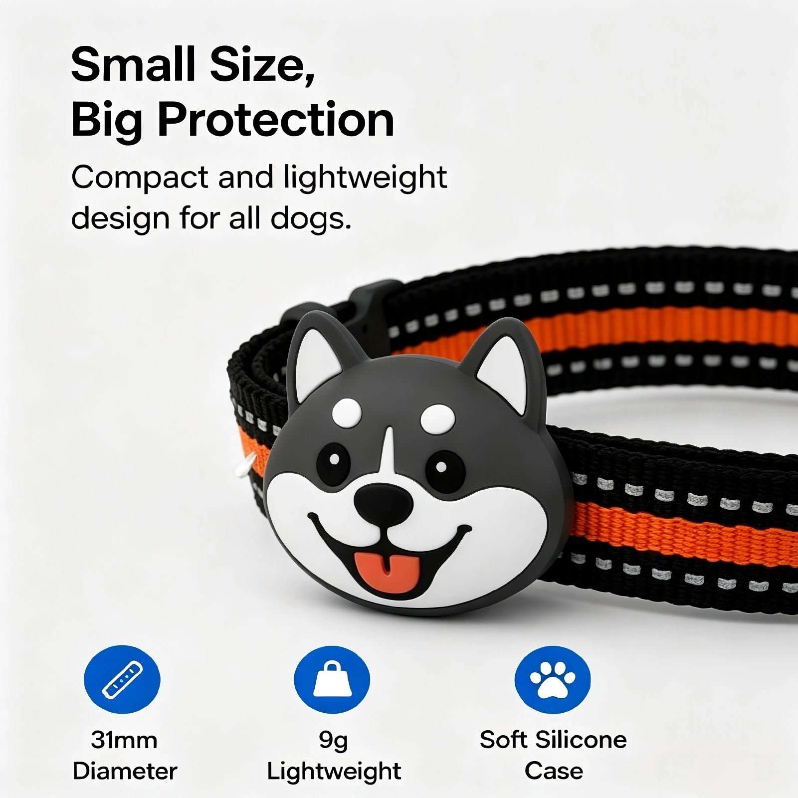 Smart Bluetooth Dog Tracker | Works with Apple Find My & Android Find Hub | Waterproof Pet Locator Tag | No Monthly Fees